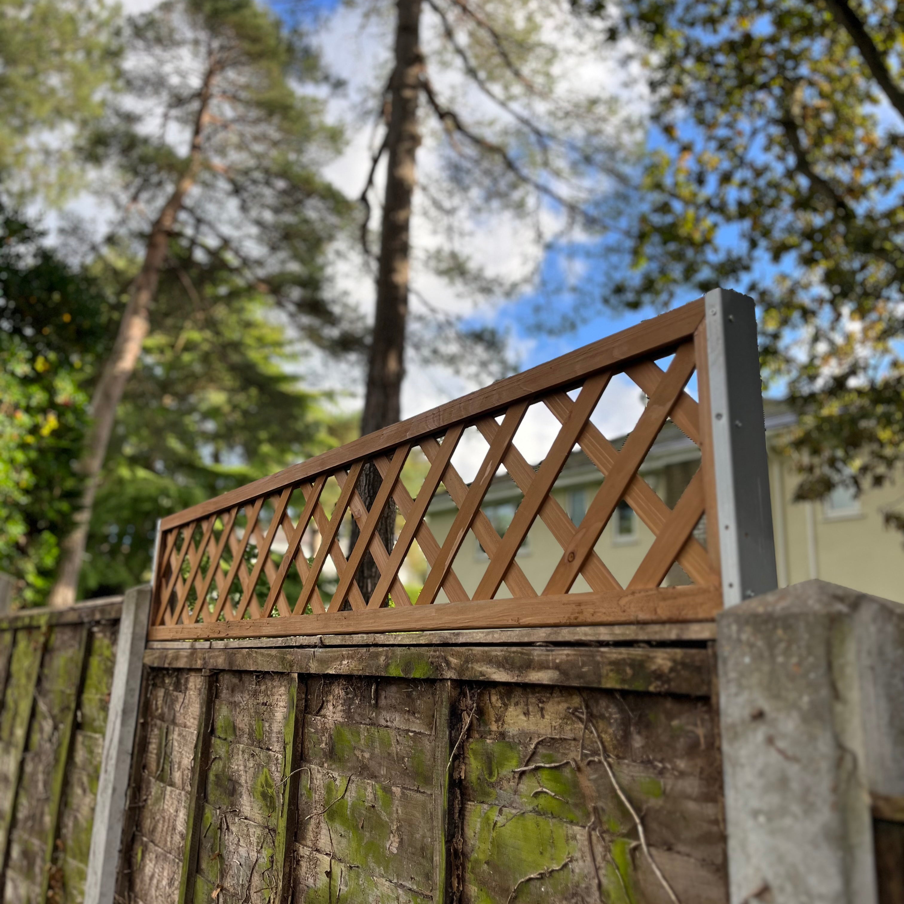 Wooden Framed Trellis Panels Fence Toppers (180cm x 30cm) - Pack of 5