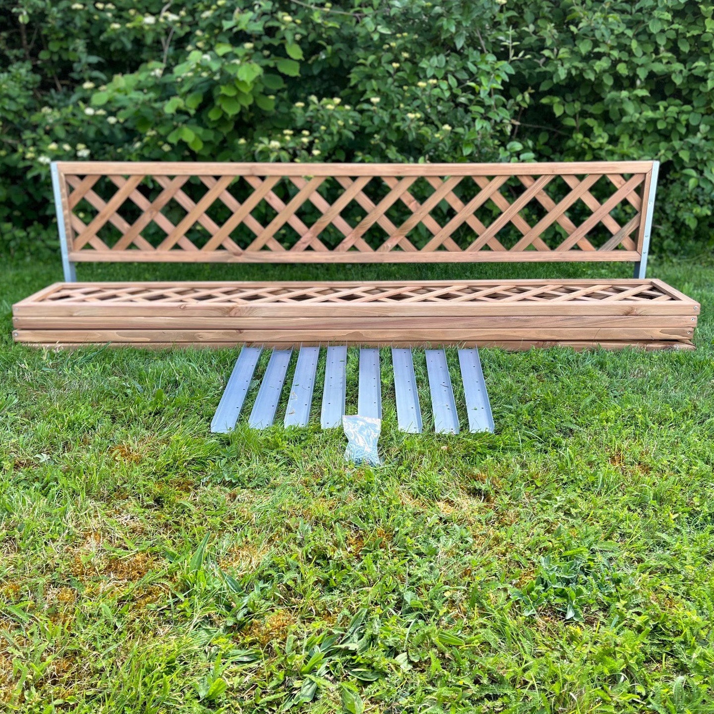 Wooden Framed Trellis Panels Fence Toppers (180cm x 30cm) with Brackets - Pack of 5