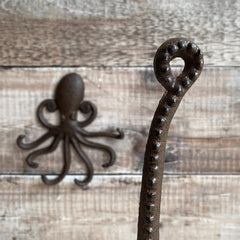 Cast Iron Octopus Shaped Loo Roll Holder and Wall Hook Rack