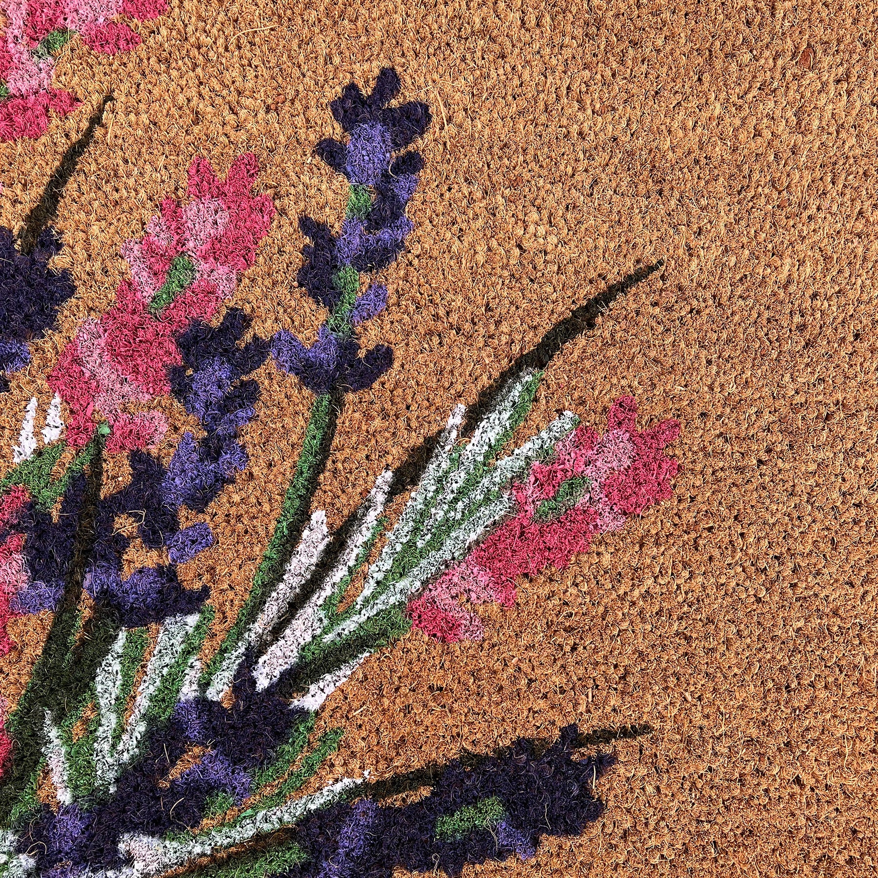 Wildflower Design Print Indoor & Outdoor Coir Doormat