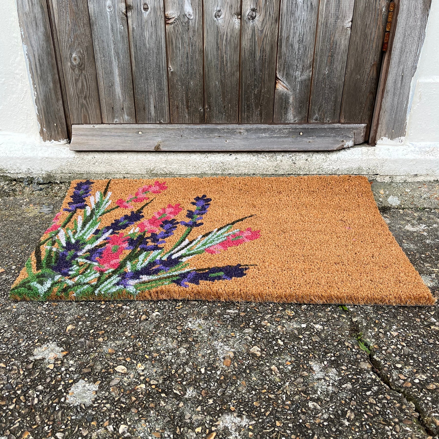 Wildflower Design Print Indoor & Outdoor Coir Doormat