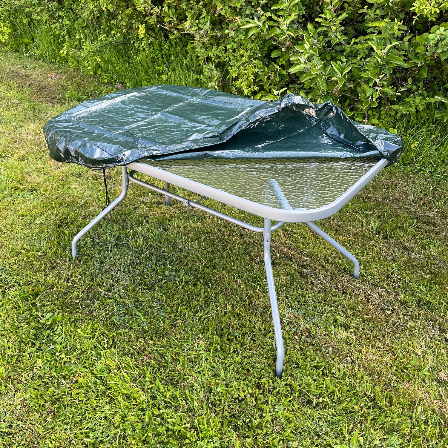 Waterproof Rectangular Table Top Garden Furniture Cover in Green (1.3m)