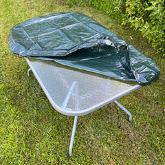 Waterproof Rectangular Table Top Garden Furniture Cover in Green (1.3m)