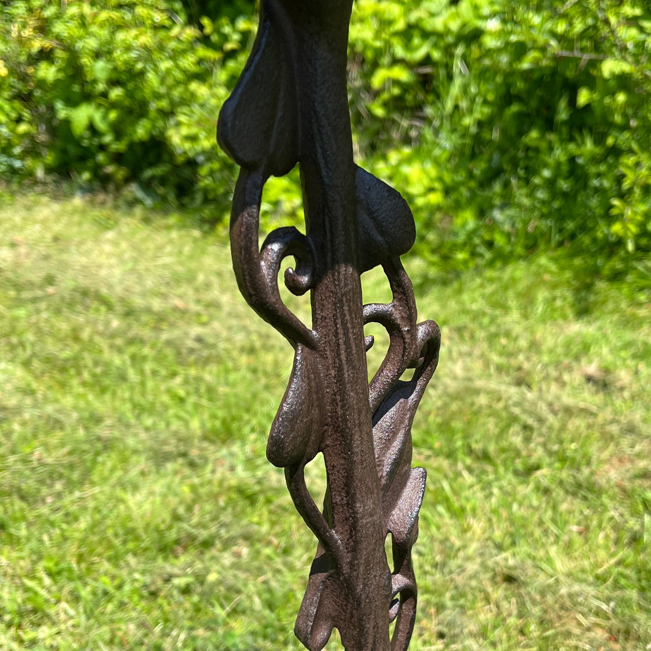 Ornate Cast Iron Bird Bath Ground Stake