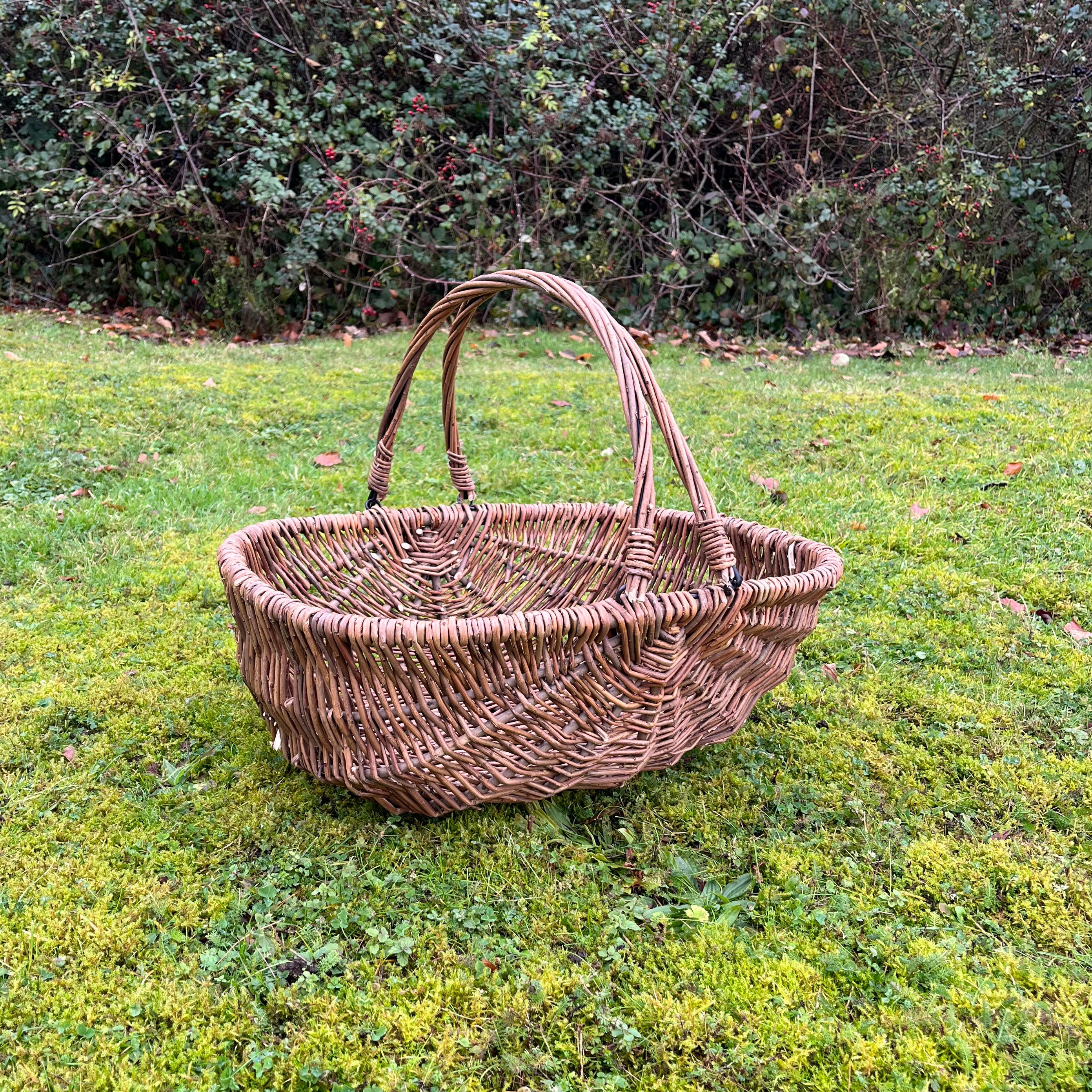 Large Natural Willow Wicker Garden Trug Basket