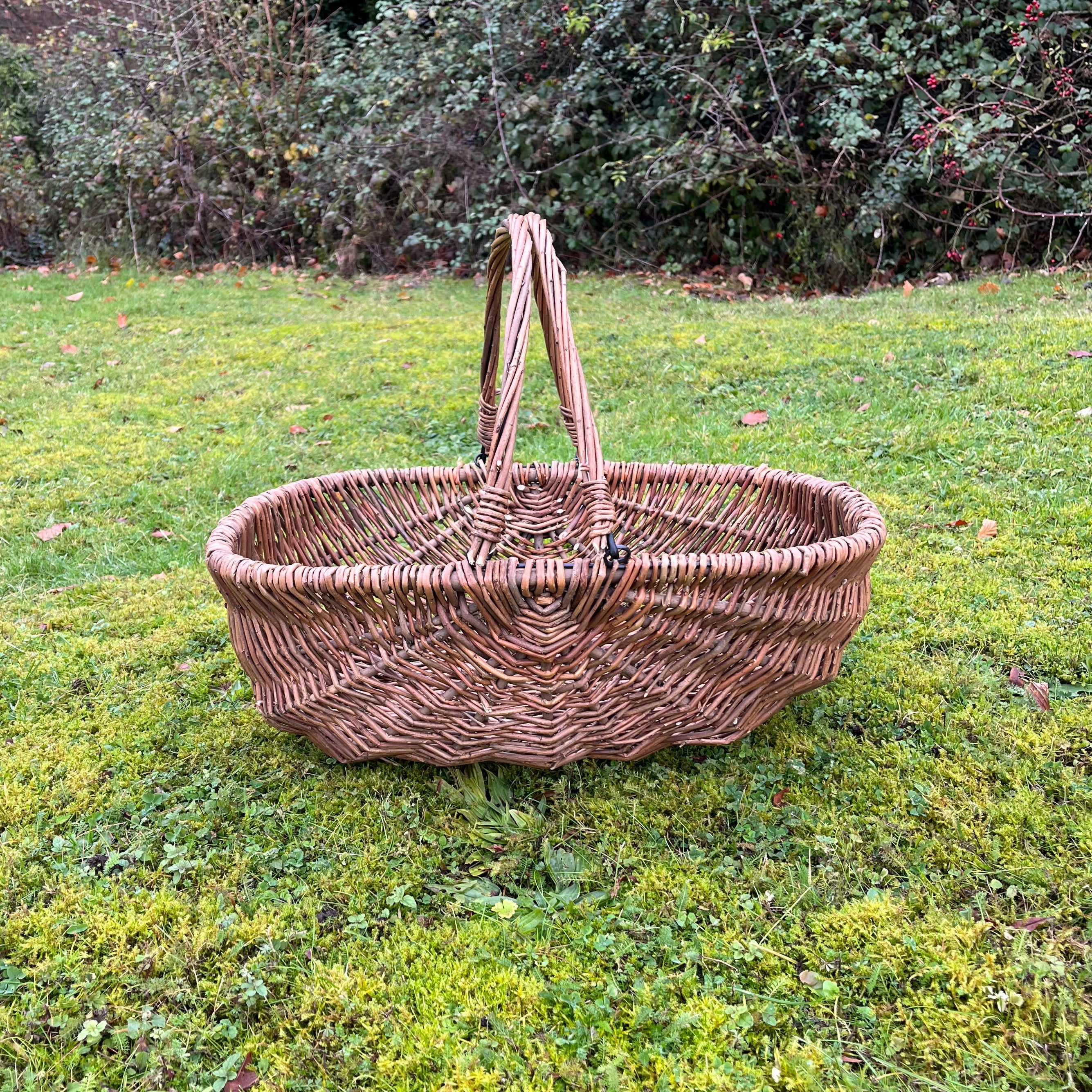 Large Natural Willow Wicker Garden Trug Basket
