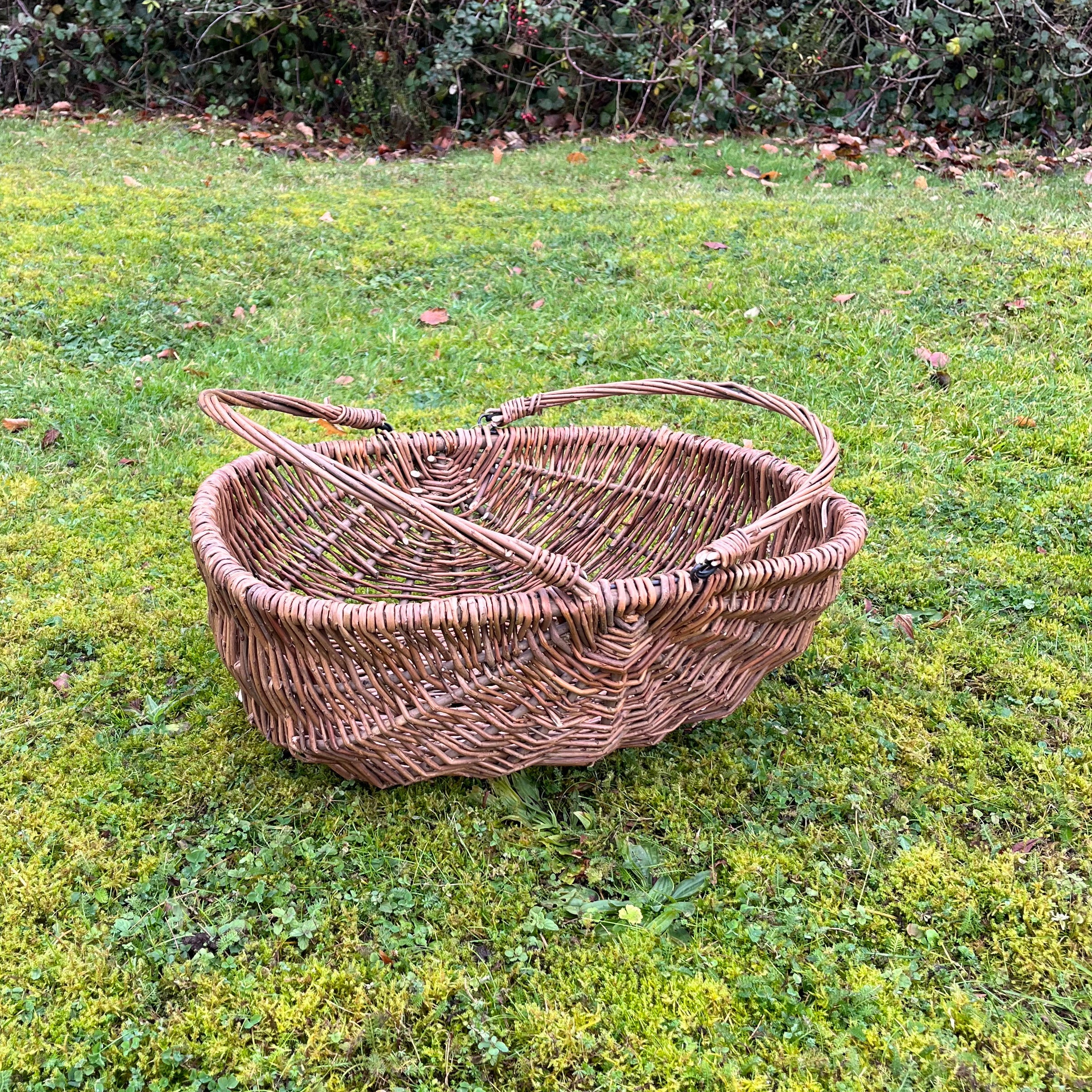 Large Natural Willow Wicker Garden Trug Basket