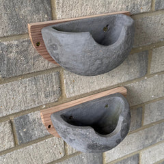 Concrete House Martin Bird Nest Box Rounded Half Cup Nester (Set of 2)