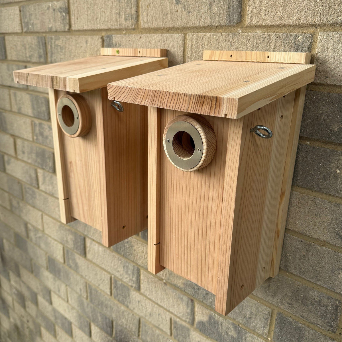 Premium Wooden Bird Nest Box House Predator Proof Entrance (Set of 2)