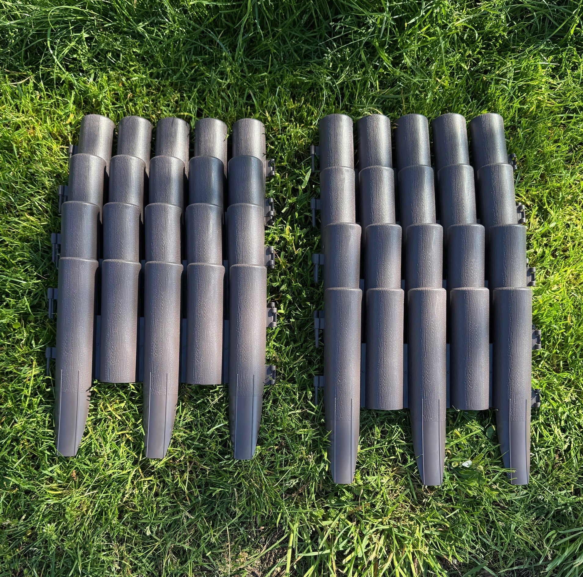 Plastic Log Roll Style Wood Effect Garden Lawn Edging (27.5cm x 24cm) - 16 Panels
