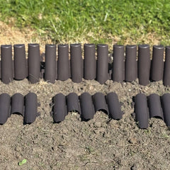 Plastic Log Roll Style Wood Effect Garden Lawn Edging (27.5cm x 24cm) - 16 Panels