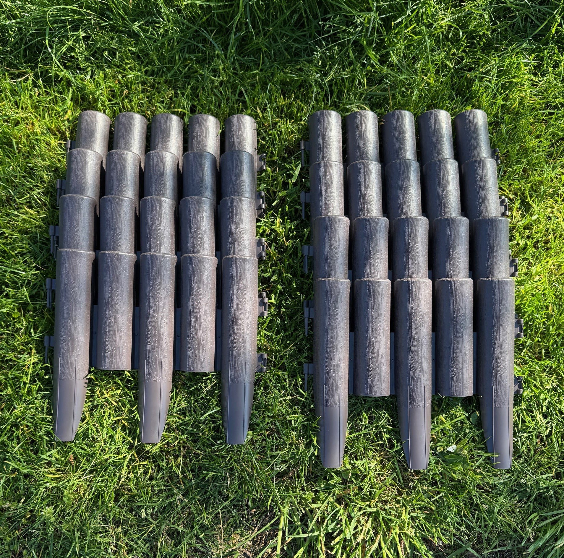 Plastic Log Roll Style Wood Effect Garden Lawn Edging (27.5cm x 24cm) - 16 Panels