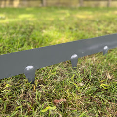 Metal Garden Lawn & Border Edging in Grey (106cm x 8cm) - 10 Panels
