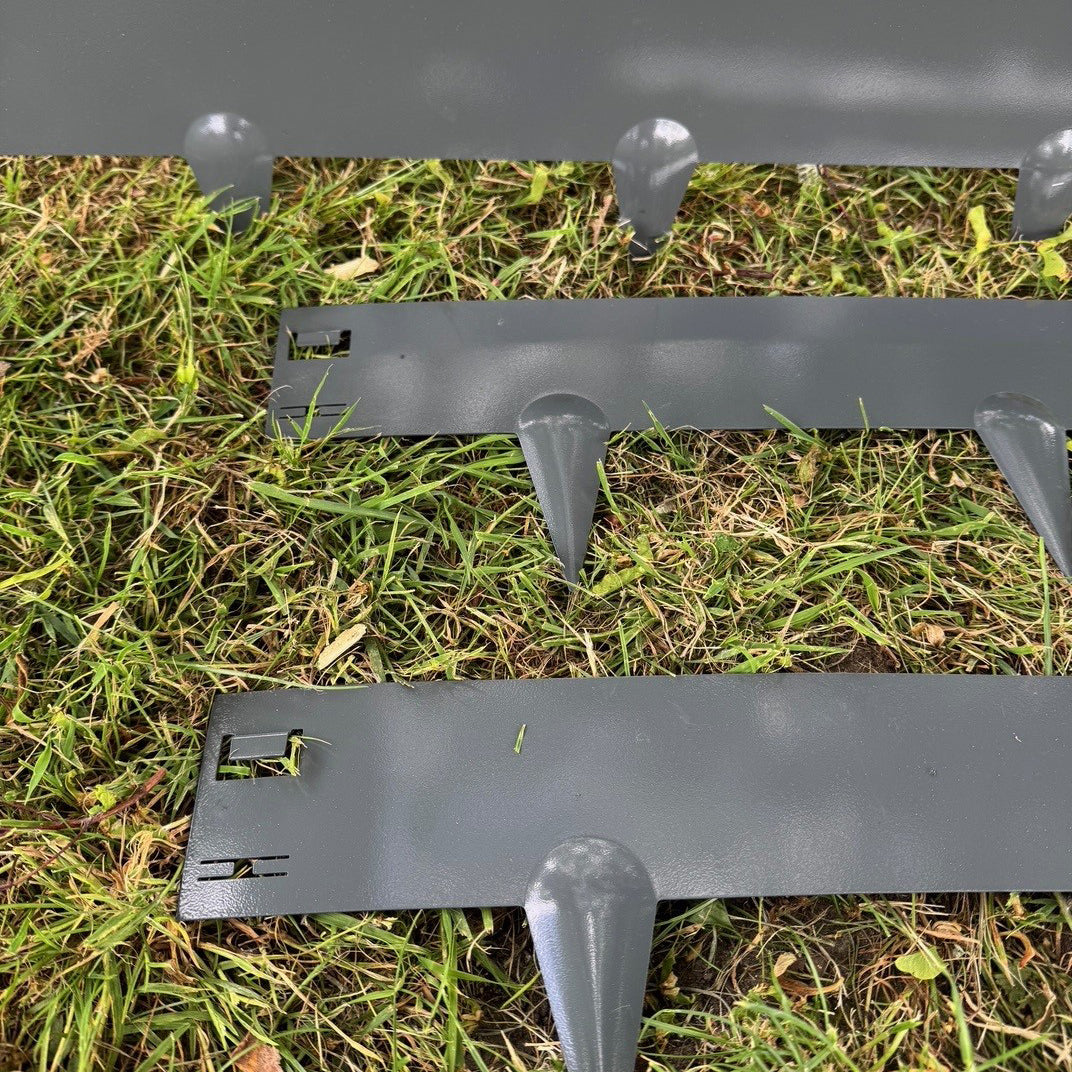 Metal Garden Lawn & Border Edging in Grey (106cm x 8cm) - 10 Panels
