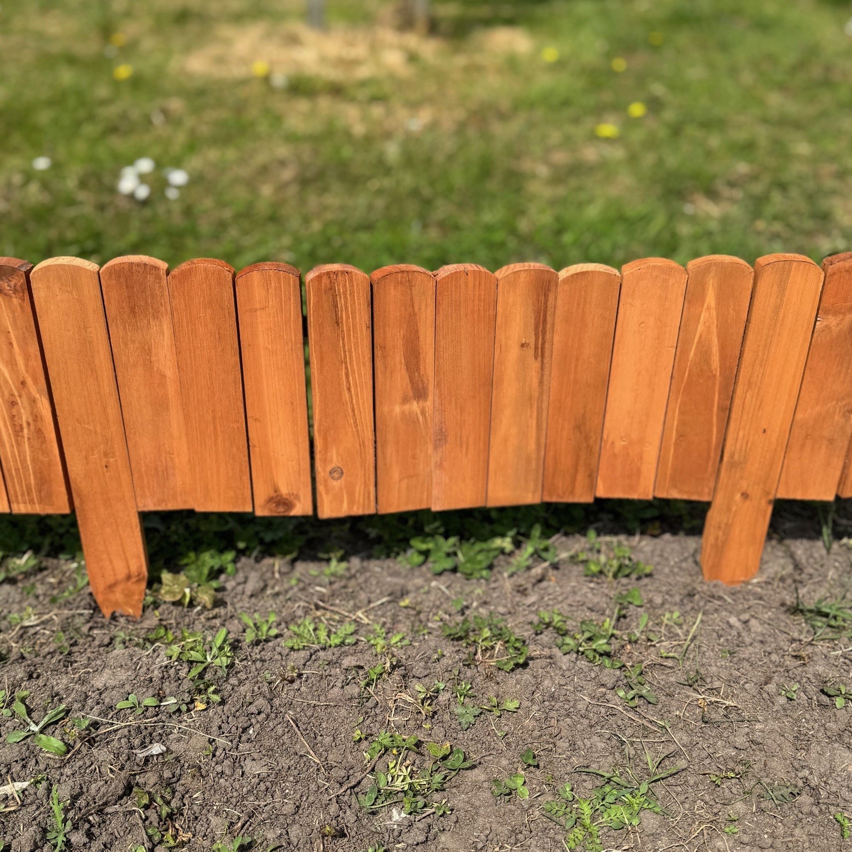 Wooden Log Roll Style Garden Lawn Edging (70cm x 20cm) - 3 Panels