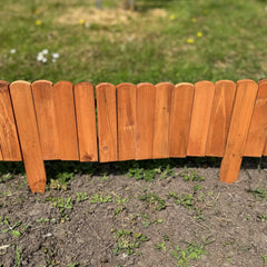 Wooden Log Roll Style Garden Lawn Edging (70cm x 20cm) - 3 Panels