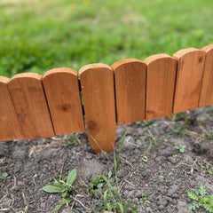 Wooden Log Roll Style Garden Lawn Edging (70cm x 10cm) - 3 Panels