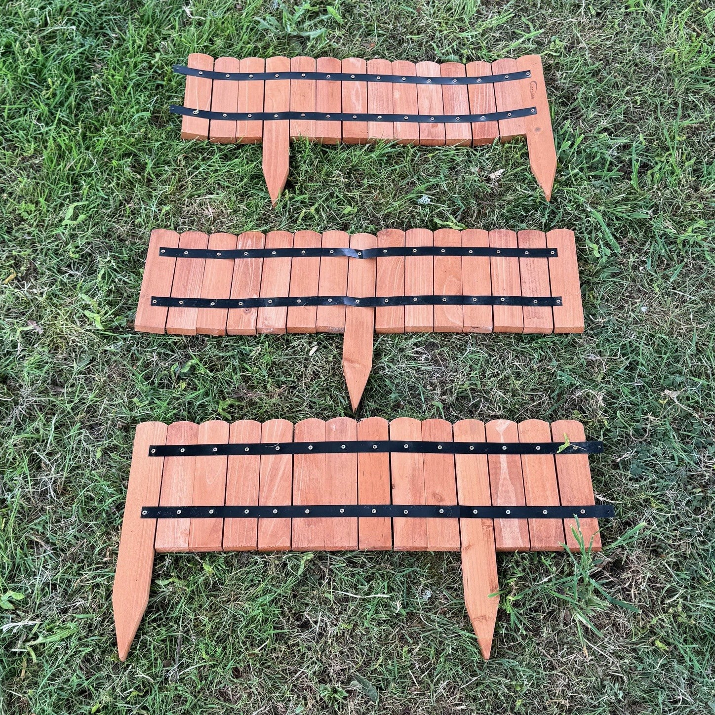 Wooden Log Roll Style Garden Lawn Edging (70cm x 20cm) - 6 Panels