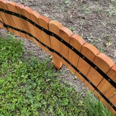 Wooden Log Roll Style Garden Lawn Edging (70cm x 20cm) - 3 Panels