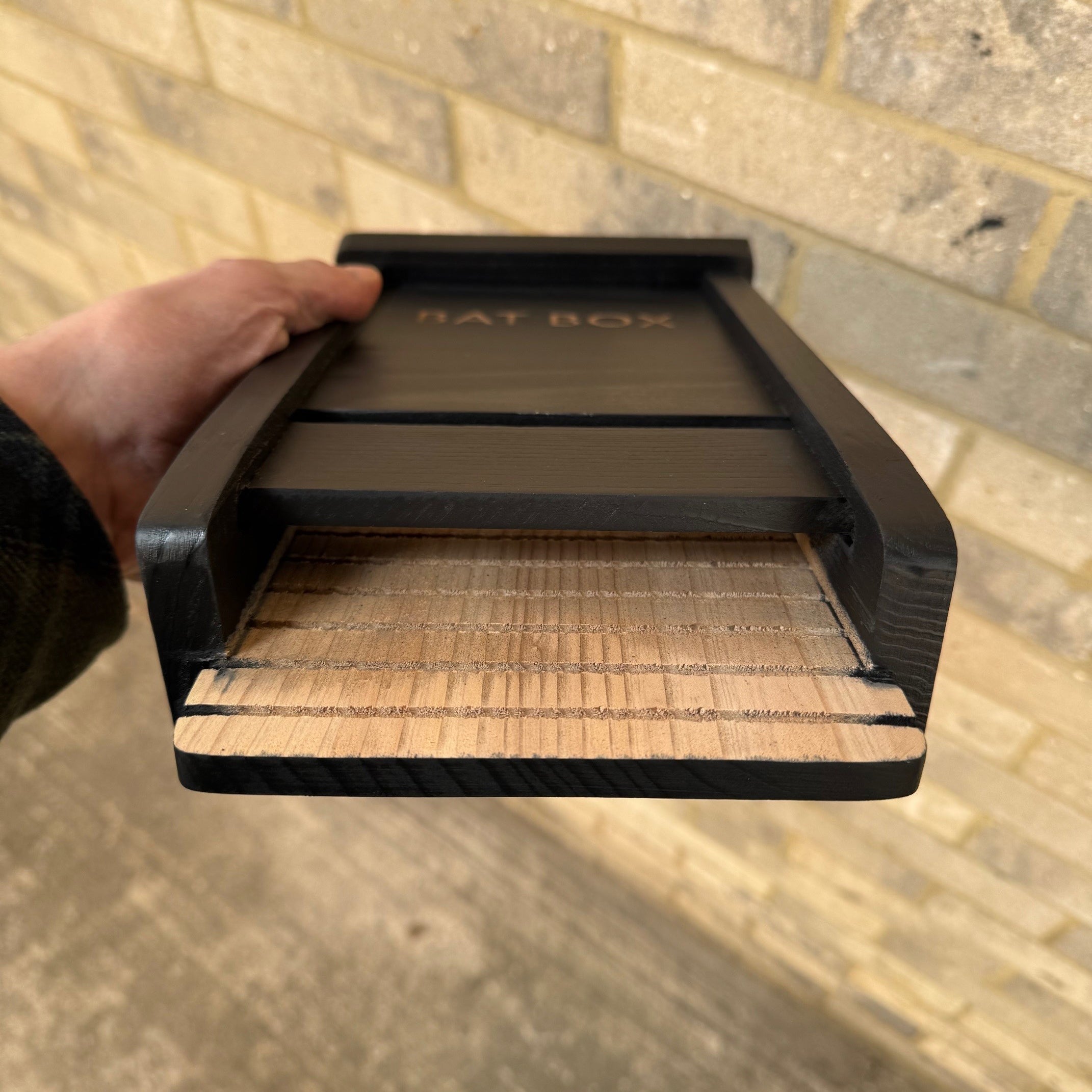 Black Wooden Bat Nesting Roosting Box House