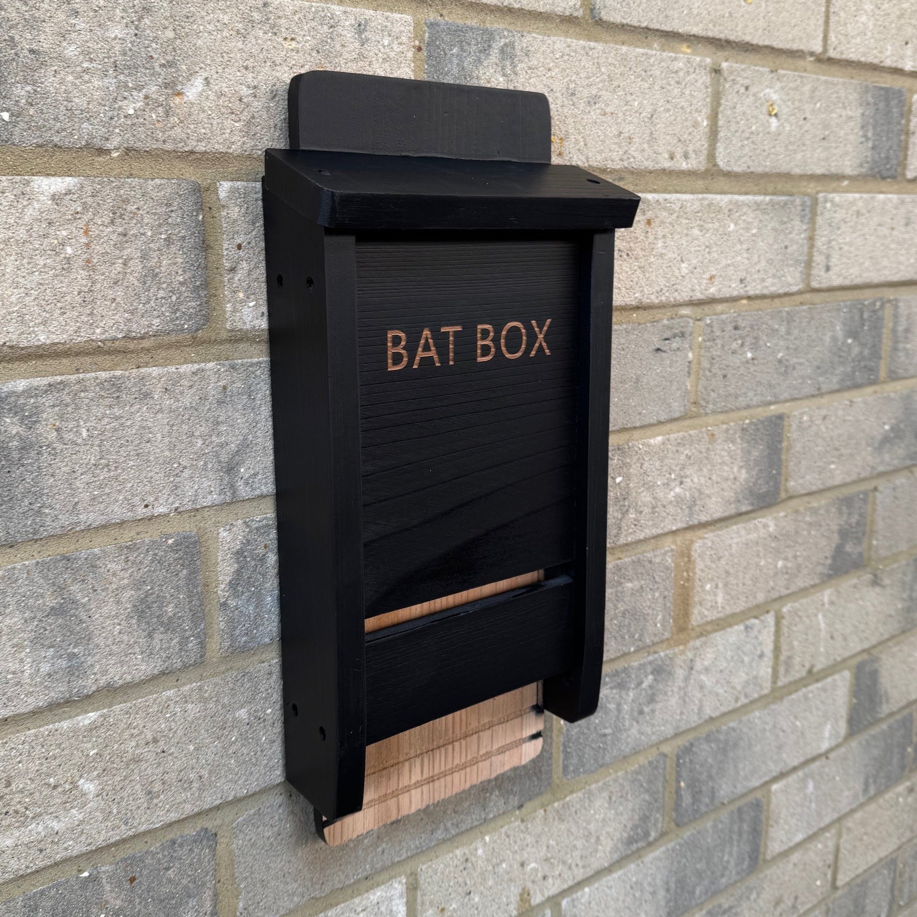 Black Wooden Bat Nesting Roosting Box House