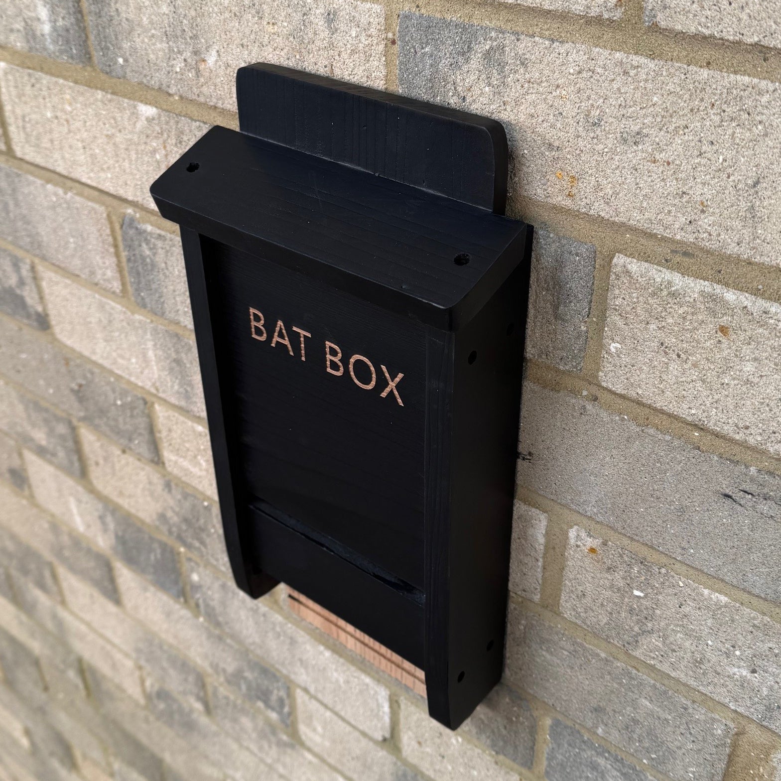 Black Wooden Bat Nesting Roosting Box House