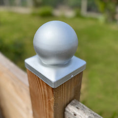 Galvanized Steel Ball Shape Fence Post Caps - Pack of 10
