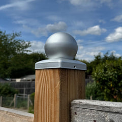 Galvanized Steel Ball Shape Fence Post Caps - Pack of 10
