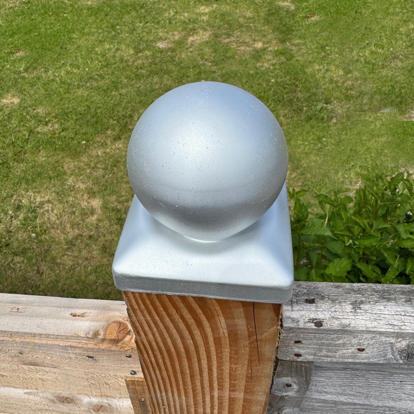 Galvanized Steel Ball Shape Fence Post Caps - Pack of 10
