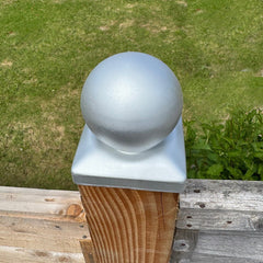 Galvanized Steel Ball Shape Fence Post Caps - Pack of 10
