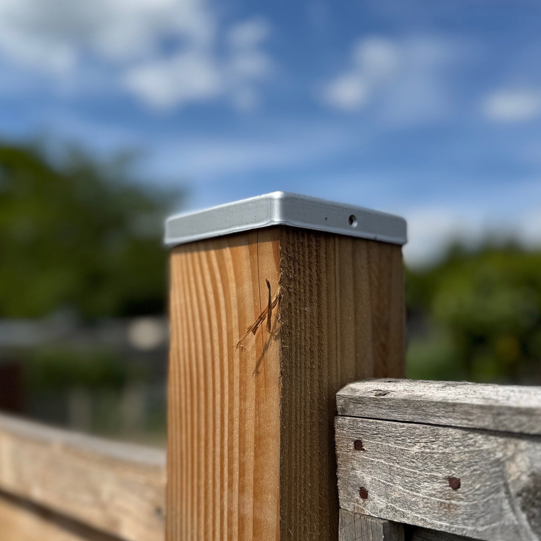 Galvanized Steel Pyramid Shape Fence Post Caps - Pack of 10