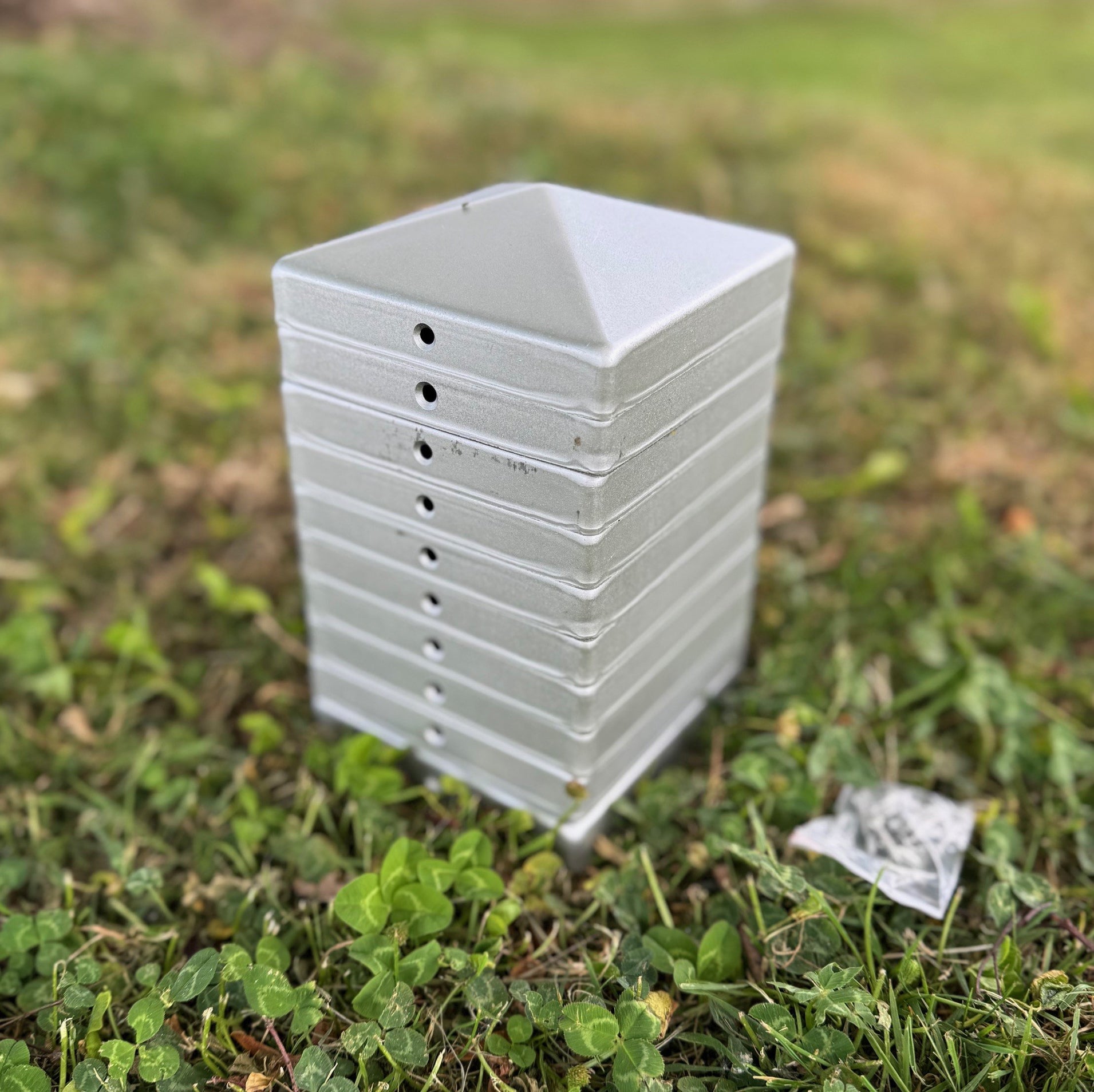 Galvanized Steel Pyramid Shape Fence Post Caps - Pack of 10