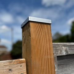 Galvanized Steel Pyramid Shape Fence Post Caps - Pack of 10