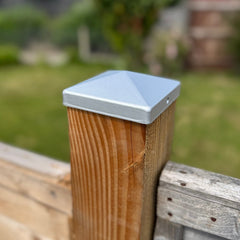 Galvanized Steel Pyramid Shape Fence Post Caps - Pack of 10