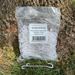 Garden Plant Support Plastic J Hook Clips for Tomato Stems (130mm) - Pack of 100