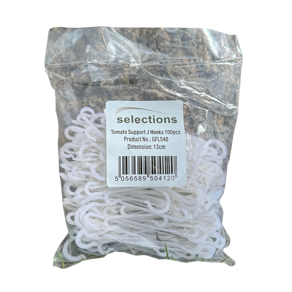 Garden Plant Support Plastic J Hook Clips for Tomato Stems (130mm) - Pack of 100