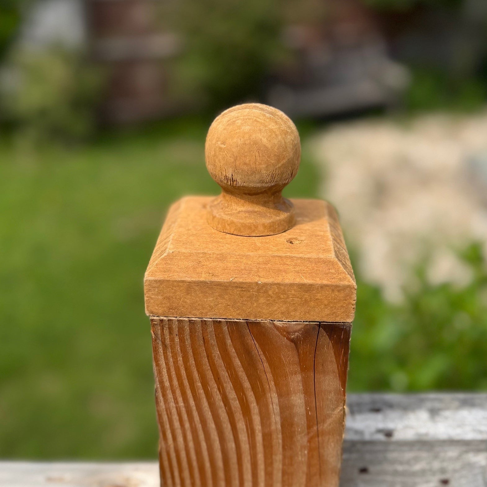 Wooden Fence Post Finial Ball Caps - Pack of 4