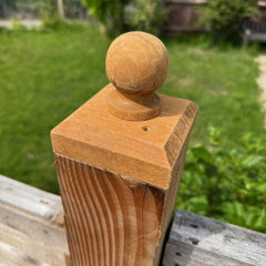 Wooden Fence Post Finial Ball Caps - Pack of 4