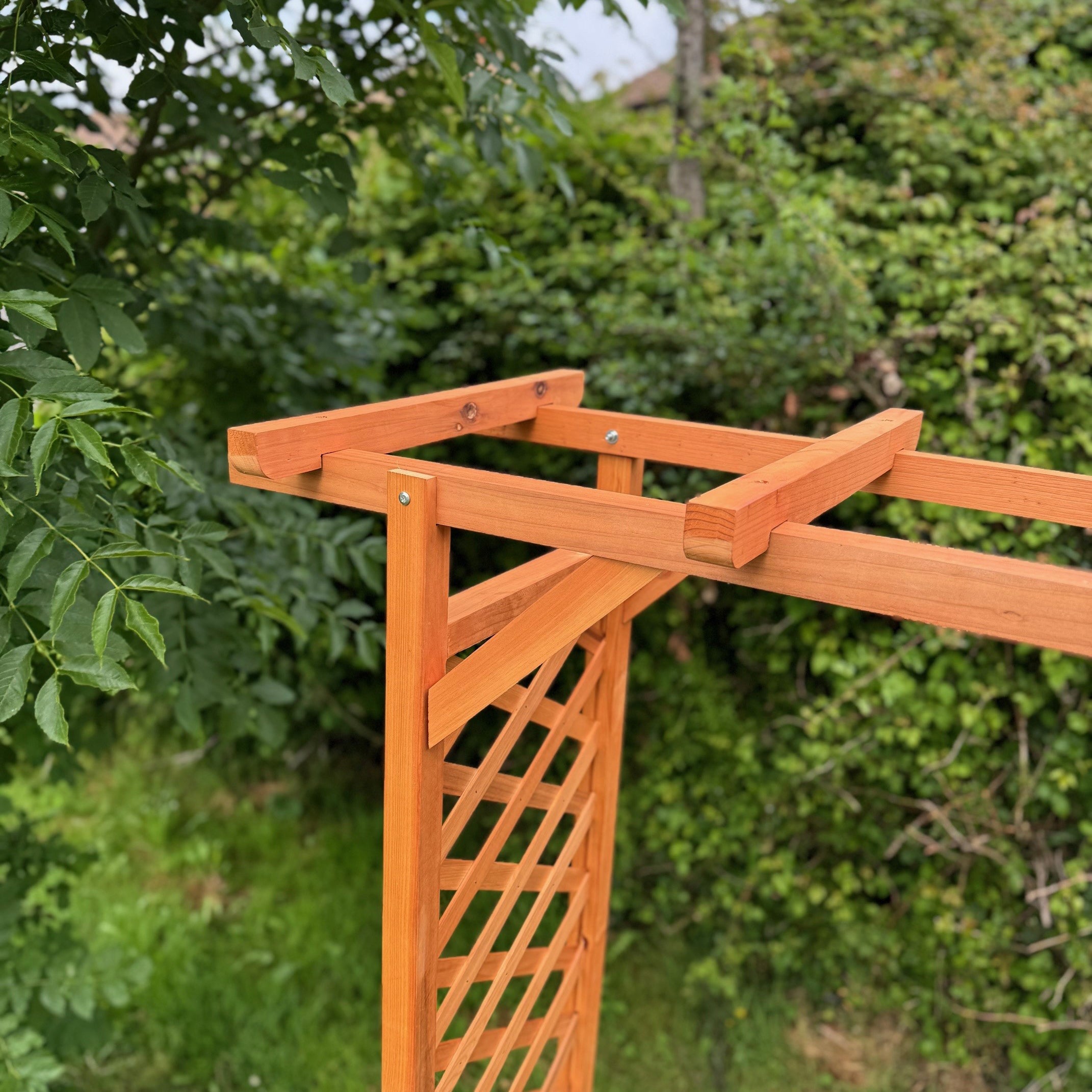 Wooden Garden Arch with Square Top (Tan)