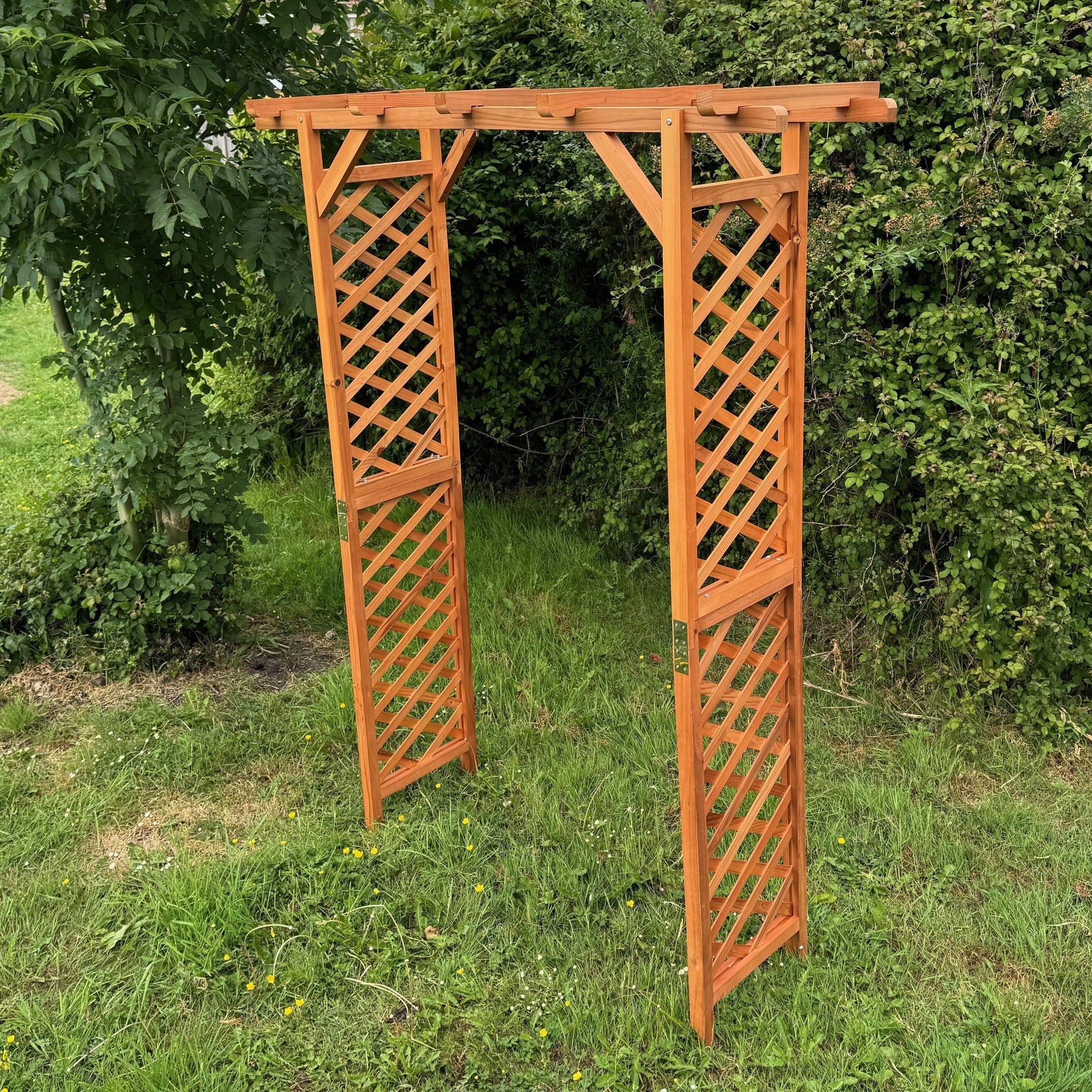 Wooden Garden Arch with Square Top (Tan)
