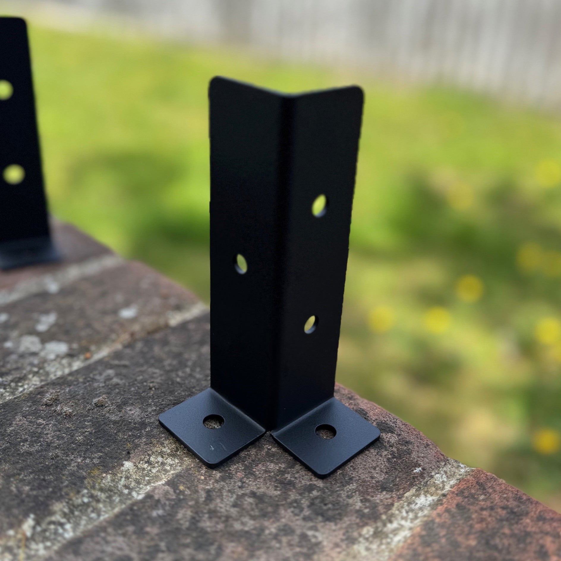 Surface Mounted Fence Post Support Brackets for Hard Ground - Pack of 8