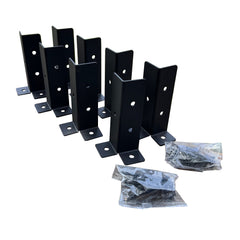 Surface Mounted Fence Post Support Brackets for Hard Ground - Pack of 8