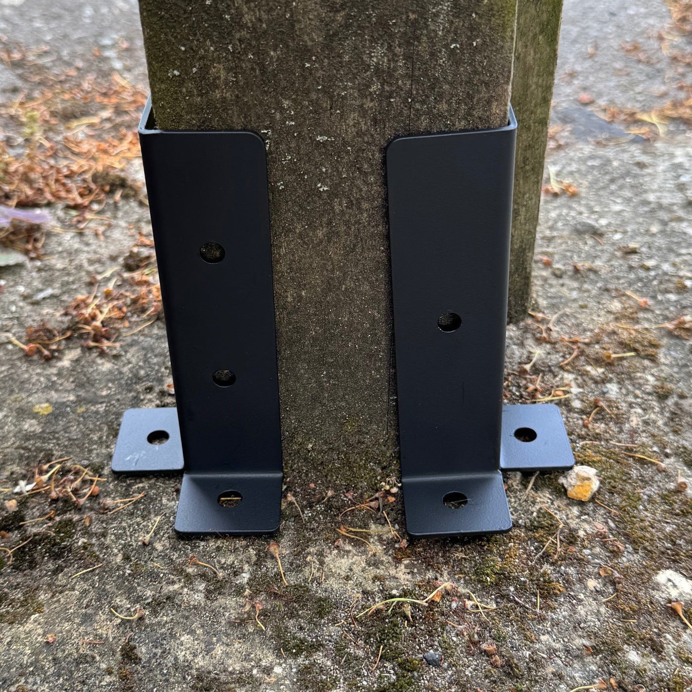 Surface Mounted Fence Post Support Brackets for Hard Ground - Pack of 8