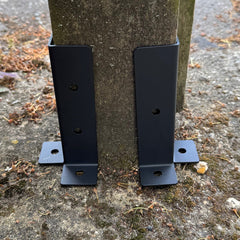 Surface Mounted Fence Post Support Brackets for Hard Ground - Pack of 8