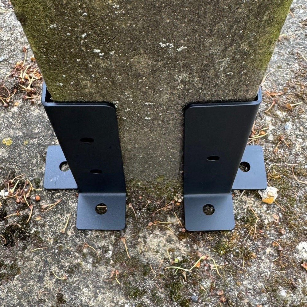 Surface Mounted Fence Post Support Brackets for Hard Ground - Pack of 8