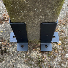 Surface Mounted Fence Post Support Brackets for Hard Ground - Pack of 8