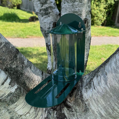Metal Garden Squirrel Feeder with Flip Top Lid and Feeding Platform