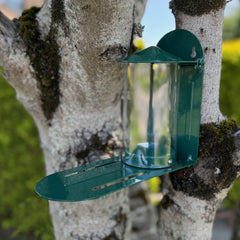 Metal Garden Squirrel Feeder with Flip Top Lid and Feeding Platform