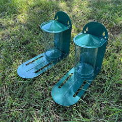 Metal Garden Squirrel Feeder with Flip Top Lid and Feeding Platform (Set of 2)