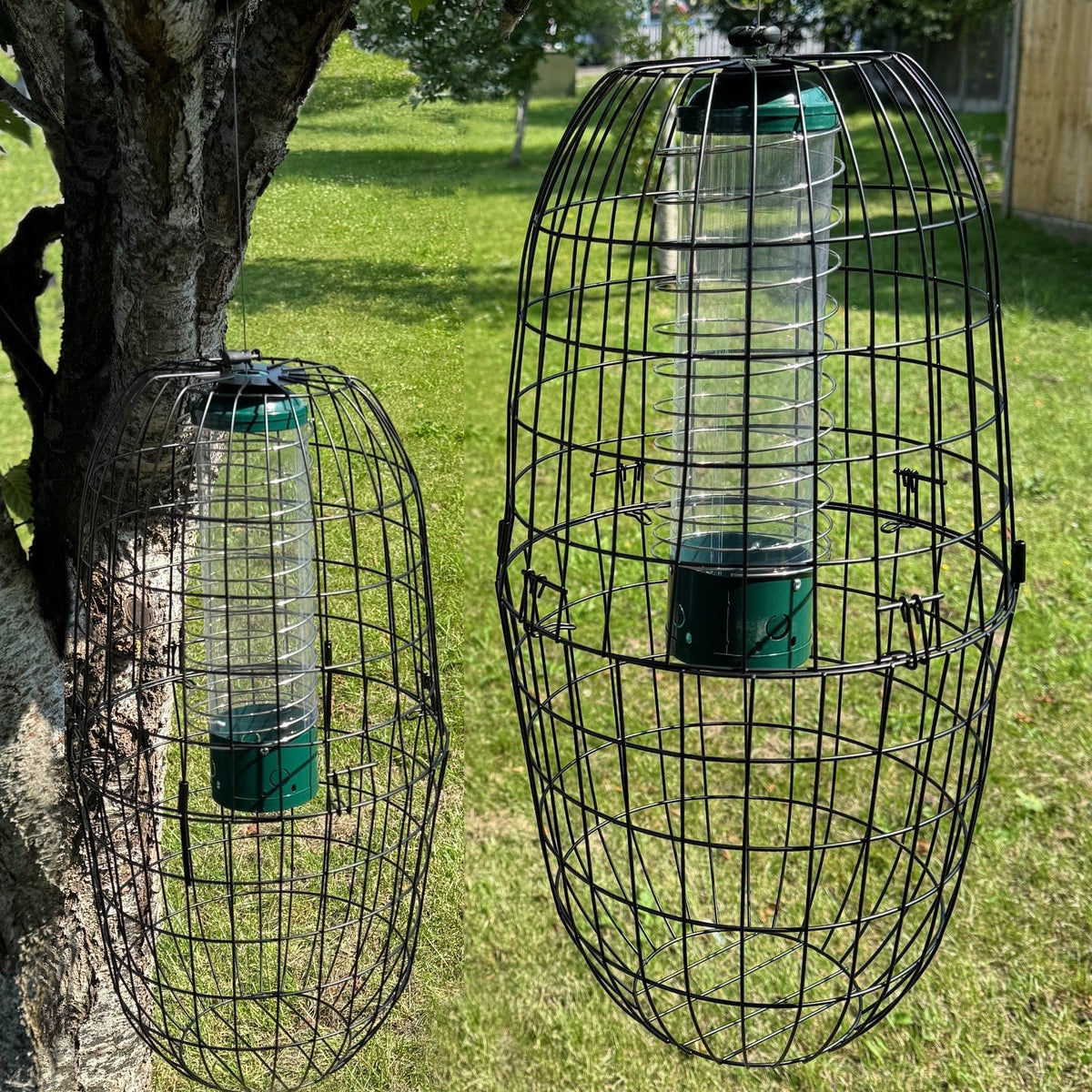 Large Squirrel Proof Hanging Bird Feeder Protection Cage (Set of 2)